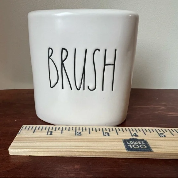 Rae Dunn Ceramic Brush Holder/Organizer Ivory w/ black font. Excellent condition - Picture 8 of 8